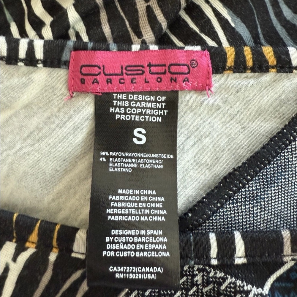 Custo Barcelona Knit Geometric Stripe Midi Dress - Size Small - Picture 5 of 5